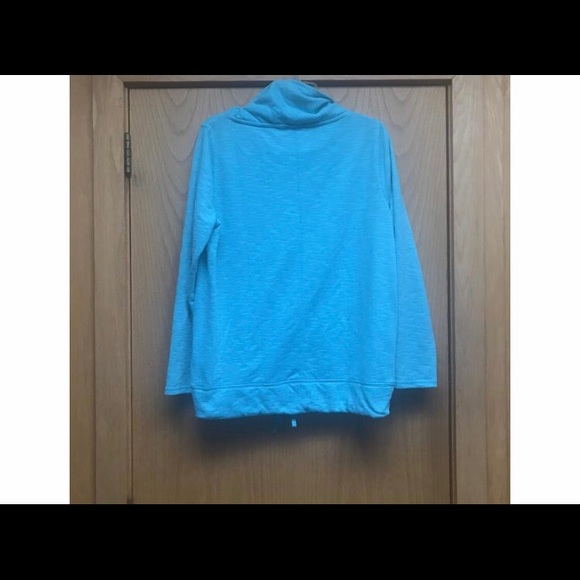 Talbots Active Cowl Neck Pullover / Color Aqua - Picture 3 of 8